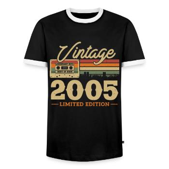 Vintage Jubiläum 2005 Limitierte Auflage - Männer Kontrast-T-Shirt - Schwarz/Weiß - Vorne - AI Model Female 172 light (172cm) & AI Model Male 178 light (178cm)