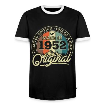 Original 1952 Vintage Vintage Birthday Retro - T-shirt contrasté Homme - noir/blanc - Devant - AI Model Female 172 light (172cm) & AI Model Male 178 light (178cm)