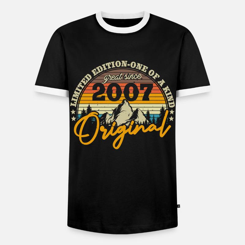 Nostalgic birthday present 2007 - Men's Ringer Shirt - black/white