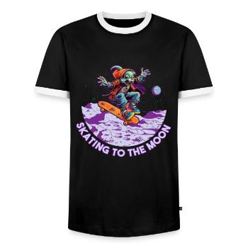 Skateboard Skater-Rampe Skaten Skating lustiges - Männer Kontrast-T-Shirt - Schwarz/Weiß - Vorne - AI Model Female 172 light (172cm) & AI Model Male 178 light (178cm)