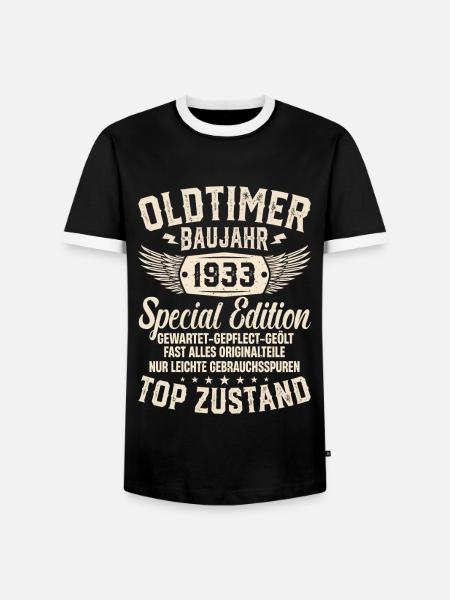 1933: Legenden des Jahrgangs - Männer Kontrast-T-Shirt - Schwarz/Weiß