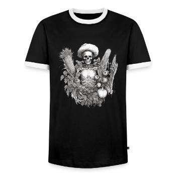 Gärtnerin Gartenpflanzen Vegetarier-Gärtner - Männer Kontrast-T-Shirt - Schwarz/Weiß - Vorne - AI Model Female 172 light (172cm) & AI Model Male 178 light (178cm)
