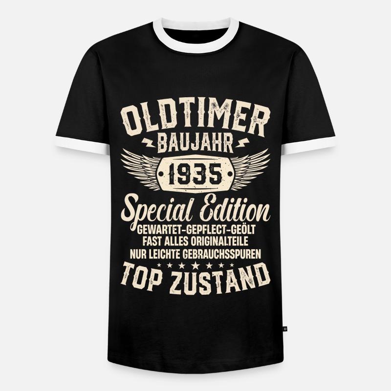 1935 Oldtimer Geschenkidee - Männer Kontrast-T-Shirt - Schwarz/Weiß