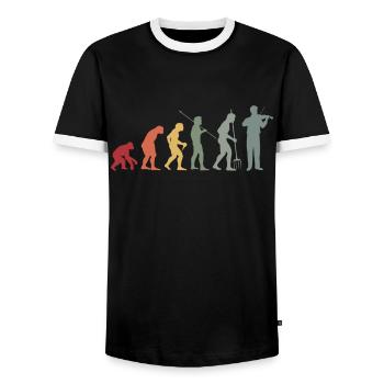 Violoniste-Musicien Violons Instruments de musique - T-shirt contrasté Homme - noir/blanc - Devant - AI Model Female 172 light (172cm) & AI Model Male 178 light (178cm)