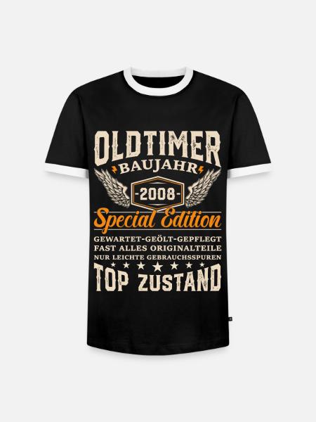 Retro Geschenkidee 2008 Oldtimer - Männer Kontrast-T-Shirt - Schwarz/Weiß