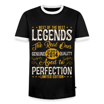 Légendaire depuis 2014 - T-shirt contrasté Homme - noir/blanc - Devant - AI Model Female 172 light (172cm) & AI Model Male 178 light (178cm)