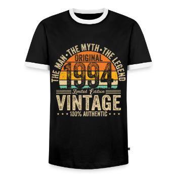 Cult Classic, Millésime 1994 - T-shirt contrasté Homme - noir/blanc - Devant - AI Model Female 172 light (172cm) & AI Model Male 178 light (178cm)
