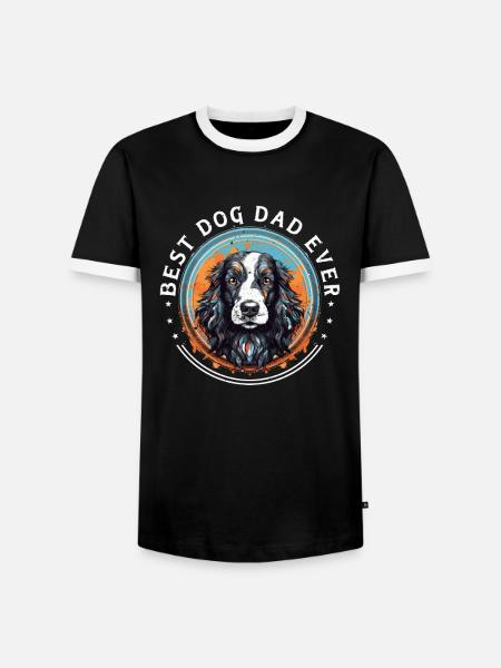 Hunde-Papa Hunderasse Englisch Springer-Spaniel - Männer Kontrast-T-Shirt - Schwarz/Weiß