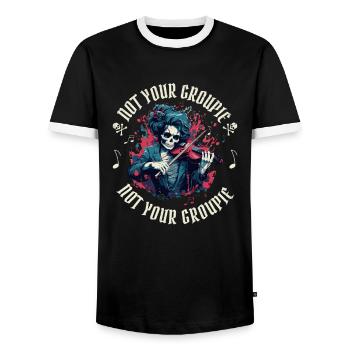 Violinist-Musiker Geigen Musik-Instrumente - Männer Kontrast-T-Shirt - Schwarz/Weiß - Vorne - AI Model Female 172 light (172cm) & AI Model Male 178 light (178cm)