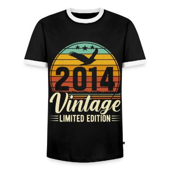 Original 2014 - 10e anniversaire - T-shirt contrasté Homme - noir/blanc - Devant - AI Model Female 172 light (172cm) & AI Model Male 178 light (178cm)