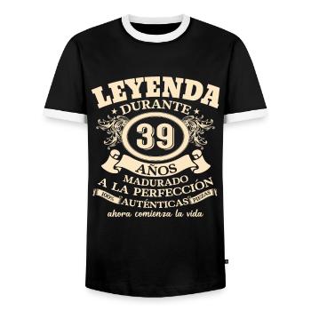 1984: Regalo de Cumpleaños Retro - Männer Kontrast-T-Shirt - Schwarz/Weiß - Vorne - AI Model Female 172 light (172cm) & AI Model Male 178 light (178cm)