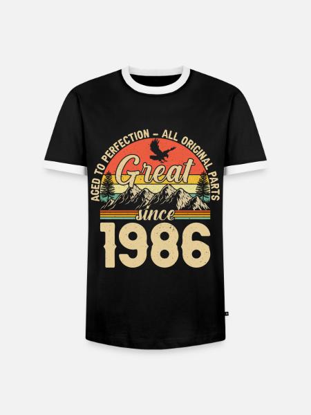 1986 - A legendary year - Men's Ringer Shirt - black/white