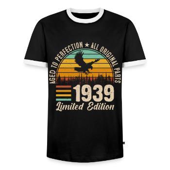 1939 - Une année légendaire - T-shirt contrasté Homme - noir/blanc - Devant - AI Model Female 172 light (172cm) & AI Model Male 178 light (178cm)