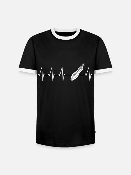 Dulcimer-Musiker Zupfinstrument Hammered Dulcimer - Männer Kontrast-T-Shirt - Schwarz/Weiß