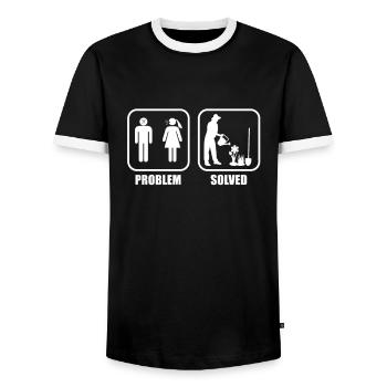 Jardinier, Agriculteur, Paysagiste, Problème de jardin - T-shirt contrasté Homme - noir/blanc - Devant - AI Model Female 172 light (172cm) & AI Model Male 178 light (178cm)