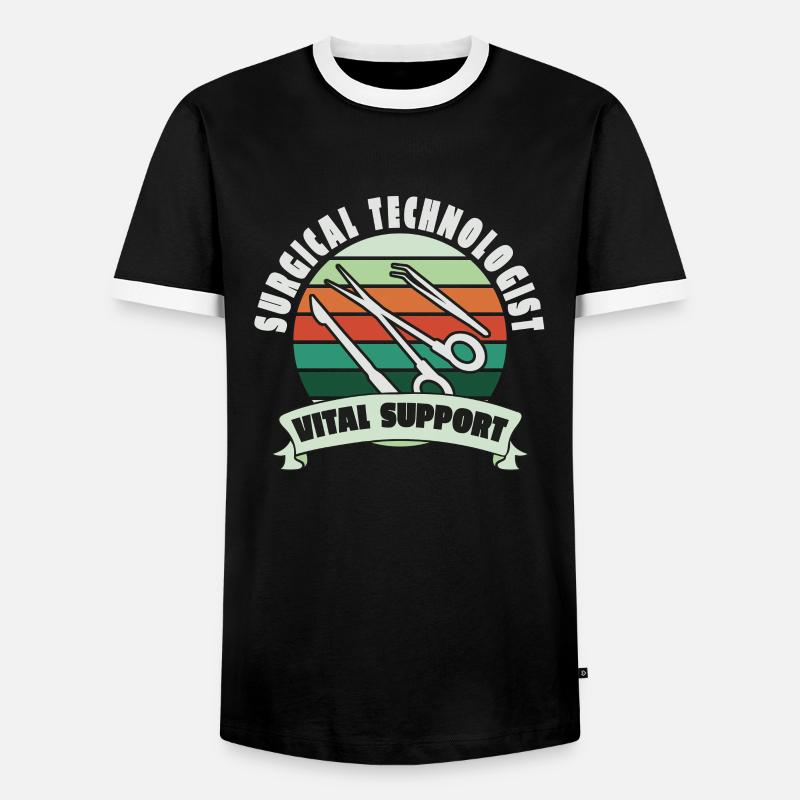 Surgical-Technical Assistant Surgeon - Men's Ringer Shirt - black/white