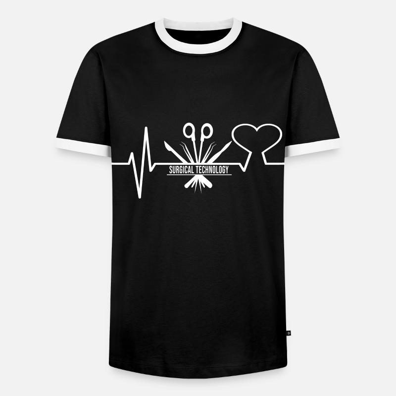 Surgical-Technical Assistant Surgeon - Men's Ringer Shirt - black/white