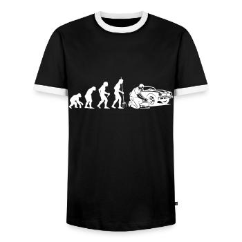 Mechatroniker Auto-Schrauber Elektriker - Männer Kontrast-T-Shirt - Schwarz/Weiß - Vorne - AI Model Female 172 light (172cm) & AI Model Male 178 light (178cm)
