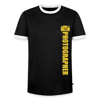 Photographe de paysage, Appareil photo, Photographe de nature - T-shirt contrasté Homme - noir/blanc - Devant - AI Model Female 172 light (172cm) & AI Model Male 178 light (178cm)