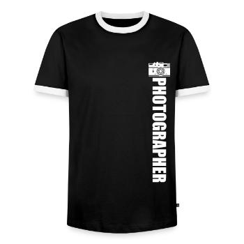 Photographe de paysage, Appareil photo, Photographe de nature - T-shirt contrasté Homme - noir/blanc - Devant - AI Model Female 172 light (172cm) & AI Model Male 178 light (178cm)