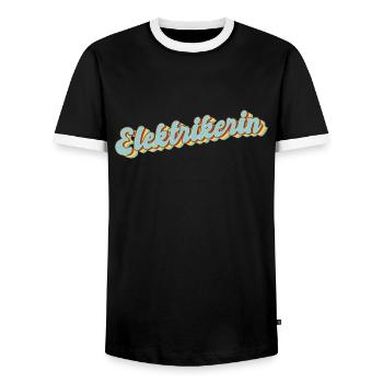 Elektriker Abschluss-Geschenk Handwerker - Männer Kontrast-T-Shirt - Schwarz/Weiß - Vorne - AI Model Female 172 light (172cm) & AI Model Male 178 light (178cm)