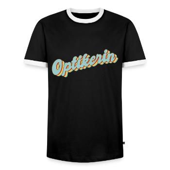 Optiker Abschluss-Geschenk Optikerin - Männer Kontrast-T-Shirt - Schwarz/Weiß - Vorne - AI Model Female 172 light (172cm) & AI Model Male 178 light (178cm)