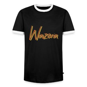 Weinbauer Abschluss-Geschenk Winzerin - Männer Kontrast-T-Shirt - Schwarz/Weiß - Vorne - AI Model Female 172 light (172cm) & AI Model Male 178 light (178cm)