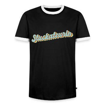 Plâtrier de cadeau de graduation de cloisons sèches - T-shirt contrasté Homme - noir/blanc - Devant - AI Model Female 172 light (172cm) & AI Model Male 178 light (178cm)