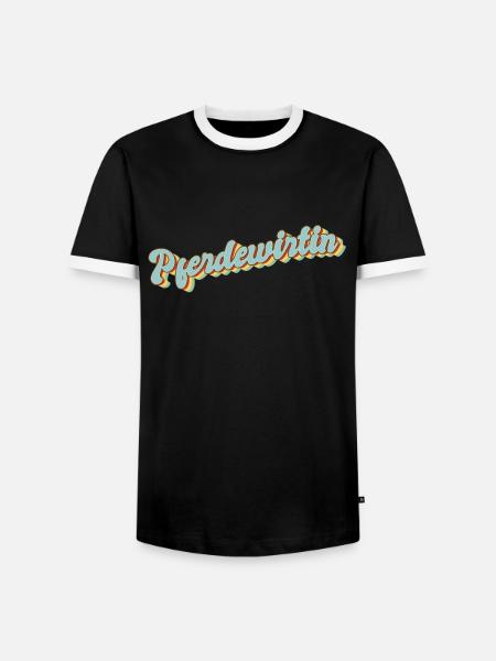 Pferde Abschluss-Geschenk Pferdewirtin - Männer Kontrast-T-Shirt - Schwarz/Weiß