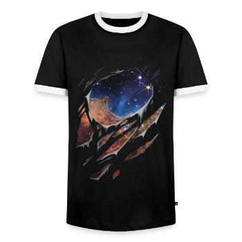 Astronomie Carina nebula galaxy zerrissen Geschenk - Männer Kontrast-T-Shirt - Schwarz/Weiß - Vorne - AI Model Female 172 light (172cm) & AI Model Male 178 light (178cm)
