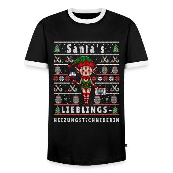 VILAIN NOËL PRÉFÉRÉ DU PÈRE NOËL - T-shirt contrasté Homme - noir/blanc - Devant - AI Model Female 172 light (172cm) & AI Model Male 178 light (178cm)