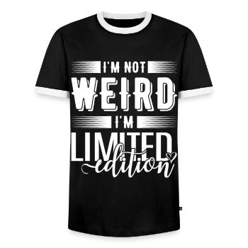 I'm Not Weird I'm Limited Edition - Men's Ringer Shirt - black/white - Front - AI Model Female 172 light (172cm) & AI Model Male 178 light (178cm)