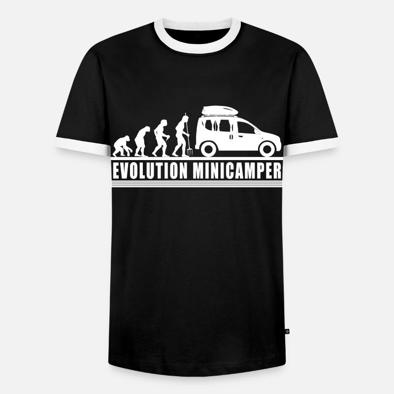Evolution Minicamper Camping-Camper Microcamper - Männer Kontrast-T-Shirt - Schwarz/Weiß