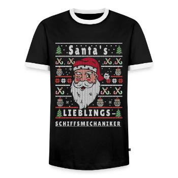 VILAIN NOËL PRÉFÉRÉ DU PÈRE NOËL - T-shirt contrasté Homme - noir/blanc - Devant - AI Model Female 172 light (172cm) & AI Model Male 178 light (178cm)