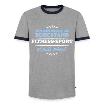 Retirement Pensioner Pensioner Fitness Sportsman - Men's Ringer Shirt - grey/navy  - Front - AI Model Female 172 light (172cm) & AI Model Male 178 light (178cm)