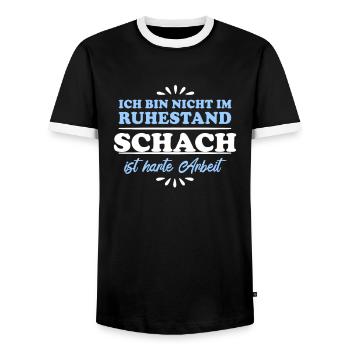Ruhestand Rentner Pensioner Schach - Männer Kontrast-T-Shirt - Schwarz/Weiß - Vorne - AI Model Female 172 light (172cm) & AI Model Male 178 light (178cm)