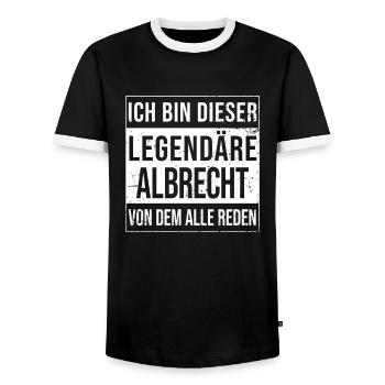 Ich bin dieser legendäre Shirt für Albrecht - Männer Kontrast-T-Shirt - Schwarz/Weiß - Vorne - AI Model Female 172 light (172cm) & AI Model Male 178 light (178cm)