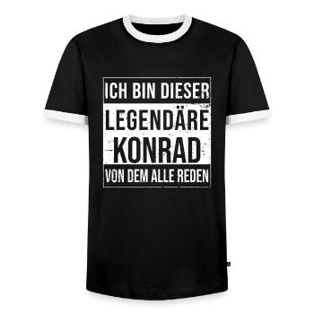 Ich bin dieser legendäre für Konrad - Männer Kontrast-T-Shirt - Schwarz/Weiß - Vorne - AI Model Female 172 light (172cm) & AI Model Male 178 light (178cm)