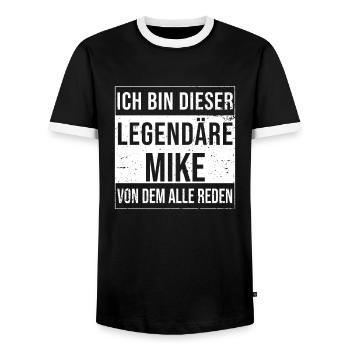 Ich bin dieser legendäre für Mike - Männer Kontrast-T-Shirt - Schwarz/Weiß - Vorne - AI Model Female 172 light (172cm) & AI Model Male 178 light (178cm)