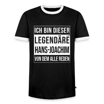 Je suis cette légende pour Hans-Joachim - T-shirt contrasté Homme - noir/blanc - Devant - AI Model Female 172 light (172cm) & AI Model Male 178 light (178cm)
