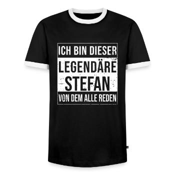 Je suis cette légende pour Stefan - T-shirt contrasté Homme - noir/blanc - Devant - AI Model Female 172 light (172cm) & AI Model Male 178 light (178cm)