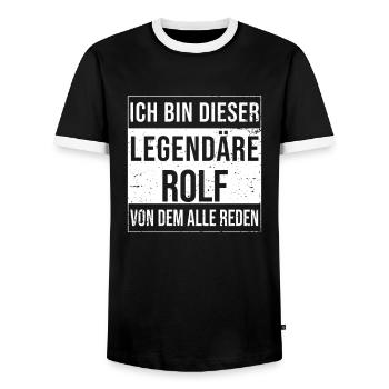 Ich bin dieser legendäre für Rolf - Männer Kontrast-T-Shirt - Schwarz/Weiß - Vorne - AI Model Female 172 light (172cm) & AI Model Male 178 light (178cm)