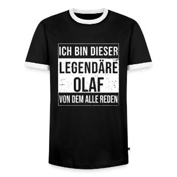 Ich bin dieser legendäre für Olaf - Männer Kontrast-T-Shirt - Schwarz/Weiß - Vorne - AI Model Female 172 light (172cm) & AI Model Male 178 light (178cm)