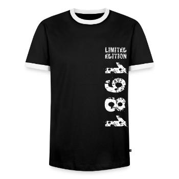 1981 Geburtstag Geschenkidee Vintage Edition 1981 - Männer Kontrast-T-Shirt - Schwarz/Weiß - Vorne - AI Model Female 172 light (172cm) & AI Model Male 178 light (178cm)