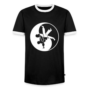 Judoka Taekwondo Karate Aikido Ju-Jutsu - Men's Ringer Shirt - black/white - Front - AI Model Female 172 light (172cm) & AI Model Male 178 light (178cm)