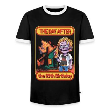 Dictons amusants Années 29e anniversaire - T-shirt contrasté Homme - noir/blanc - Devant - AI Model Female 172 light (172cm) & AI Model Male 178 light (178cm)