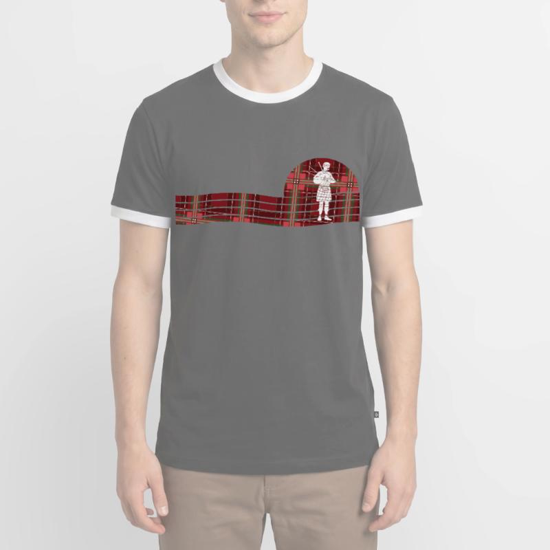 Cornemuse écossaise cornemuse T-shirt contrasté Homme