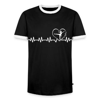Ballet Dancer Girl Ballet Gymnast Heartbeat - Men's Ringer Shirt - black/white - Front - AI Model Female 172 light (172cm) & AI Model Male 178 light (178cm)