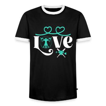 Baseball Softball Mama Love Baseball - T-shirt contrasté Homme - noir/blanc - Devant - AI Model Female 172 light (172cm) & AI Model Male 178 light (178cm)