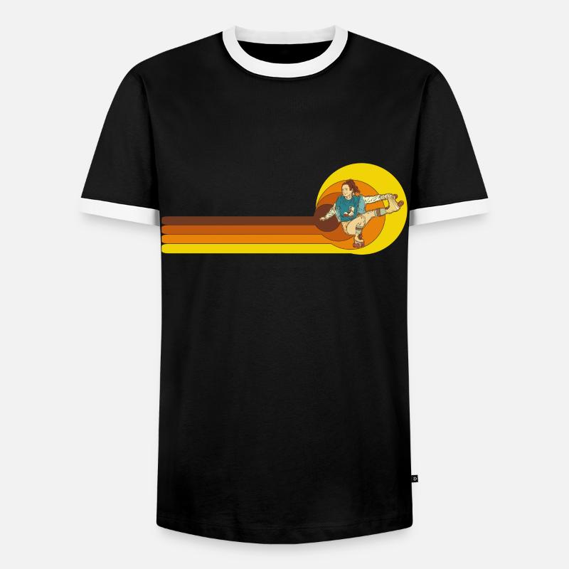 Inline-Skating Inline-Skater Inline-skates - Männer Kontrast-T-Shirt - Schwarz/Weiß